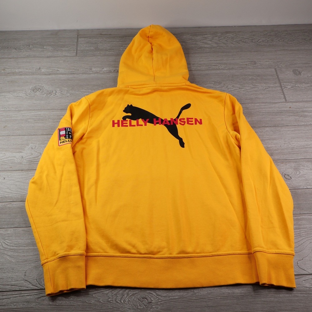 Puma x Helly Hansen Collab Hoodie Men's L Yellow Sailing Streetwear